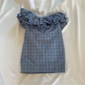 NWT JORYA BLUE RUFFLE DRESS WITH BOW IN THE BACK